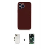 MARSİLYAN™- iPhone 13 Pro Max Kılıf Zirve Modern Özel Seri - Şeffaf 360 Full Body Arka Koruyucu + Shine Kamera Lens - GD