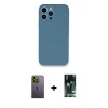 MARSİLYAN™- iPhone 13 Pro Max Kılıf Zirve Modern Özel Seri - Şeffaf 360 Full Body Arka Koruyucu + Neon Fosforlu Kamera Lens - YL