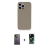 MARSİLYAN™- iPhone 13 Pro Max Kılıf Zirve Modern Özel Seri - Şeffaf 360 Full Body Arka Koruyucu + Neon Fosforlu Kamera Lens - YL