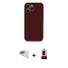 MARSİLYAN™- iPhone 13 Pro Max Kılıf Zirve Modern Özel Seri - Şeffaf Maxco Cam Ekran Koruyucu + Gold Pers Alüminyum Kamera Lens