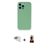 MARSİLYAN™- iPhone 13 Pro Max Kılıf Zirve Modern Özel Seri - Şeffaf Maxco Cam Ekran Koruyucu + Gold Pers Alüminyum Kamera Lens
