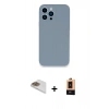 MARSİLYAN™- iPhone 13 Pro Max Kılıf Zirve Modern Özel Seri - Şeffaf Maxco Cam Ekran Koruyucu + Gold Pers Alüminyum Kamera Lens