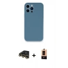 MARSİLYAN™- iPhone 13 Pro Max Kılıf Zirve Modern Özel Seri - Şeffaf Maxco Cam Ekran Koruyucu + Raze Metal Kamera Lens - GD