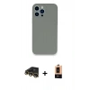 MARSİLYAN™- iPhone 13 Pro Max Kılıf Zirve Modern Özel Seri - Şeffaf Maxco Cam Ekran Koruyucu + Raze Metal Kamera Lens - GD