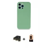 MARSİLYAN™- iPhone 13 Pro Max Kılıf Zirve Modern Özel Seri - Şeffaf Maxco Cam Ekran Koruyucu + Raze Metal Kamera Lens - GD