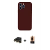 MARSİLYAN™- iPhone 13 Pro Max Kılıf Zirve Modern Özel Seri - Şeffaf Maxco Cam Ekran Koruyucu + Raze Metal Kamera Lens - GD