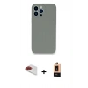 MARSİLYAN™- iPhone 13 Pro Max Kılıf Zirve Modern Özel Seri - Şeffaf Maxco Cam Ekran Koruyucu + Pers Alüminyum Kamera Lens - KI