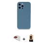 MARSİLYAN™- iPhone 13 Pro Max Kılıf Zirve Modern Özel Seri - Şeffaf Maxco Cam Ekran Koruyucu + Pers Alüminyum Kamera Lens - KI