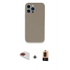 MARSİLYAN™- iPhone 13 Pro Max Kılıf Zirve Modern Özel Seri - Şeffaf Maxco Cam Ekran Koruyucu + Pers Alüminyum Kamera Lens - KI
