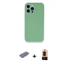 MARSİLYAN™- iPhone 13 Pro Max Kılıf Zirve Modern Özel Seri - Şeffaf Maxco Cam Ekran Koruyucu + Renkli Kamera Lens Koruma Cam - MI