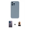 MARSİLYAN™- iPhone 13 Pro Max Kılıf Zirve Modern Özel Seri - Şeffaf Maxco Cam Ekran Koruyucu + Neon Fosforlu Kamera Lens - MI
