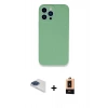 MARSİLYAN™- iPhone 13 Pro Max Kılıf Zirve Modern Özel Seri - Şeffaf Maxco Cam Ekran Koruyucu + Pers Alüminyum Kamera Lens - LT