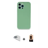 MARSİLYAN™- iPhone 13 Pro Max Kılıf Zirve Modern Özel Seri - Şeffaf Maxco Cam Ekran Koruyucu + Pers Alüminyum Kamera Lens - SABE