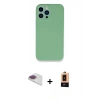 MARSİLYAN™- iPhone 13 Pro Max Kılıf Zirve Modern Özel Seri - Şeffaf Maxco Cam Ekran Koruyucu + Pers Alüminyum Kamera Lens - GI