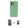 MARSİLYAN™- iPhone 13 Pro Max Kılıf Zirve Modern Özel Seri - Şeffaf Maxco Cam Ekran Koruyucu + Neon Fosforlu Kamera Lens - YL