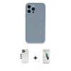 MARSİLYAN™- iPhone 13 Pro Max Kılıf Zirve Modern Özel Seri - Şeffaf Pasifik Cam Ekran Koruyucu + Shine Kamera Lens - GD