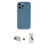 MARSİLYAN™- iPhone 13 Pro Max Kılıf Zirve Modern Özel Seri - Şeffaf Pasifik Cam Ekran Koruyucu + Mor Rainbow Kamera Lens Koruma Cam