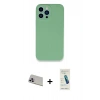 MARSİLYAN™- iPhone 13 Pro Max Kılıf Zirve Modern Özel Seri - Şeffaf Pasifik Cam Ekran Koruyucu + Mor Rainbow Kamera Lens Koruma Cam