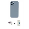 MARSİLYAN™- iPhone 13 Pro Max Kılıf Zirve Modern Özel Seri - Şeffaf Pasifik Cam Ekran Koruyucu + Pers Alüminyum Kamera Lens - GI