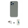 MARSİLYAN™- iPhone 13 Pro Max Kılıf Zirve Modern Özel Seri - Şeffaf Pasifik Cam Ekran Koruyucu + Pers Alüminyum Kamera Lens - GD