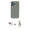 MARSİLYAN™- iPhone 13 Pro Max Kılıf Zirve Modern Özel Seri - Şeffaf Pasifik Cam Ekran Koruyucu + Pers Alüminyum Kamera Lens - GI