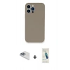 MARSİLYAN™- iPhone 13 Pro Max Kılıf Zirve Modern Özel Seri - Şeffaf Pasifik Cam Ekran Koruyucu + Pers Alüminyum Kamera Lens - SABE