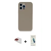 MARSİLYAN™- iPhone 13 Pro Max Kılıf Zirve Modern Özel Seri - Şeffaf Pasifik Cam Ekran Koruyucu + Pers Alüminyum Kamera Lens - KI