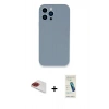 MARSİLYAN™- iPhone 13 Pro Max Kılıf Zirve Modern Özel Seri - Şeffaf Pasifik Cam Ekran Koruyucu + Pers Alüminyum Kamera Lens - KI