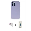 MARSİLYAN™- iPhone 13 Pro Max Kılıf Zirve Modern Özel Seri - Şeffaf Pasifik Cam Ekran Koruyucu + Pers Alüminyum Kamera Lens - GI