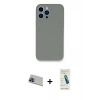MARSİLYAN™- iPhone 13 Pro Max Kılıf Zirve Modern Özel Seri - Şeffaf Pasifik Cam Ekran Koruyucu + Rainbow Kamera Lens Koruma Cam - MI