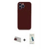 MARSİLYAN™- iPhone 13 Pro Max Kılıf Zirve Modern Özel Seri - Şeffaf Pasifik Cam Ekran Koruyucu + Rainbow Kamera Lens Koruma Cam - KI