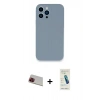 MARSİLYAN™- iPhone 13 Pro Max Kılıf Zirve Modern Özel Seri - Şeffaf Pasifik Cam Ekran Koruyucu + Rainbow Kamera Lens Koruma Cam - KI