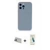 MARSİLYAN™- iPhone 13 Pro Max Kılıf Zirve Modern Özel Seri - Şeffaf Pasifik Cam Ekran Koruyucu + Rainbow Kamera Lens Koruma Cam - BZ