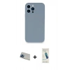 MARSİLYAN™- iPhone 13 Pro Max Kılıf Zirve Modern Özel Seri - Şeffaf Pasifik Cam Ekran Koruyucu + Rainbow Kamera Lens Koruma Cam - MI