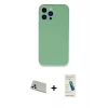 MARSİLYAN™- iPhone 13 Pro Max Kılıf Zirve Modern Özel Seri - Şeffaf Pasifik Cam Ekran Koruyucu + Rainbow Kamera Lens Koruma Cam - BZ