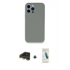 MARSİLYAN™- iPhone 13 Pro Max Kılıf Zirve Modern Özel Seri - Şeffaf Pasifik Cam Ekran Koruyucu + Raze Metal Kamera Lens - GD