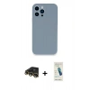 MARSİLYAN™- iPhone 13 Pro Max Kılıf Zirve Modern Özel Seri - Şeffaf Pasifik Cam Ekran Koruyucu + Raze Metal Kamera Lens - GD