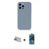 MARSİLYAN™- iPhone 13 Pro Max Kılıf Zirve Modern Özel Seri - Siyah 18D Cam Ekran Koruyucu + Rainbow Kamera Lens Koruma Cam - BZ