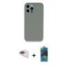 MARSİLYAN™- iPhone 13 Pro Max Kılıf Zirve Modern Özel Seri - Siyah 18D Cam Ekran Koruyucu + Pers Alüminyum Kamera Lens - GI