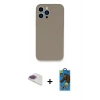 MARSİLYAN™- iPhone 13 Pro Max Kılıf Zirve Modern Özel Seri - Siyah 18D Cam Ekran Koruyucu + Pers Alüminyum Kamera Lens - GI