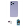 MARSİLYAN™- iPhone 13 Pro Max Kılıf Zirve Modern Özel Seri - Siyah 18D Cam Ekran Koruyucu + Pers Alüminyum Kamera Lens - GI