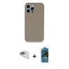 MARSİLYAN™- iPhone 13 Pro Max Kılıf Zirve Modern Özel Seri - Siyah 18D Cam Ekran Koruyucu + Pers Alüminyum Kamera Lens - GD