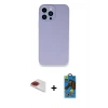 MARSİLYAN™- iPhone 13 Pro Max Kılıf Zirve Modern Özel Seri - Siyah 18D Cam Ekran Koruyucu + Pers Alüminyum Kamera Lens - KI