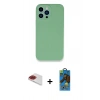 MARSİLYAN™- iPhone 13 Pro Max Kılıf Zirve Modern Özel Seri - Siyah 18D Cam Ekran Koruyucu + Pers Alüminyum Kamera Lens - KI