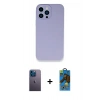 MARSİLYAN™- iPhone 13 Pro Max Kılıf Zirve Modern Özel Seri - Siyah 18D Cam Ekran Koruyucu + Neon Fosforlu Kamera Lens - MI