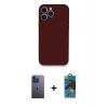 MARSİLYAN™- iPhone 13 Pro Max Kılıf Zirve Modern Özel Seri - Siyah 18D Cam Ekran Koruyucu + Neon Fosforlu Kamera Lens - MI