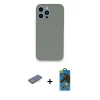 MARSİLYAN™- iPhone 13 Pro Max Kılıf Zirve Modern Özel Seri - Siyah 18D Cam Ekran Koruyucu + Renkli Kamera Lens Koruma Cam - MI