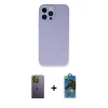 MARSİLYAN™- iPhone 13 Pro Max Kılıf Zirve Modern Özel Seri - Siyah 18D Cam Ekran Koruyucu + Neon Fosforlu Kamera Lens - YL