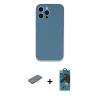 MARSİLYAN™- iPhone 13 Pro Max Kılıf Zirve Modern Özel Seri - Siyah 18D Cam Ekran Koruyucu + Renkli Kamera Lens Koruma Cam - PE