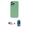 MARSİLYAN™- iPhone 13 Pro Max Kılıf Zirve Modern Özel Seri - Siyah 18D Cam Ekran Koruyucu + Rainbow Kamera Lens Koruma Cam - KI
